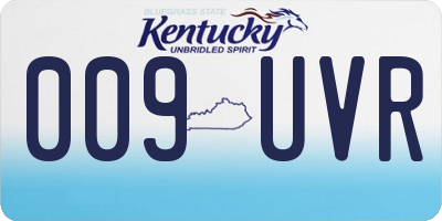 KY license plate 009UVR