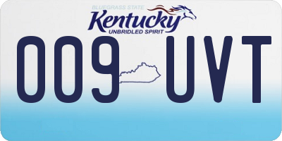 KY license plate 009UVT