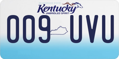 KY license plate 009UVU