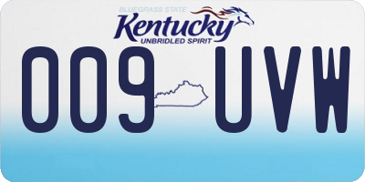 KY license plate 009UVW