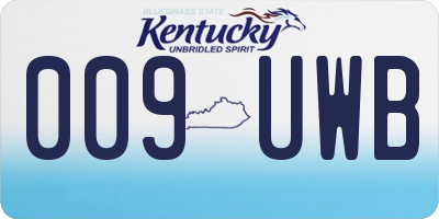 KY license plate 009UWB