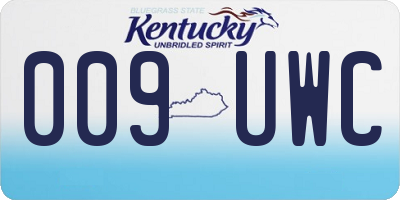 KY license plate 009UWC