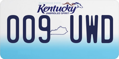 KY license plate 009UWD