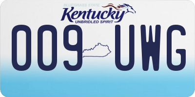 KY license plate 009UWG