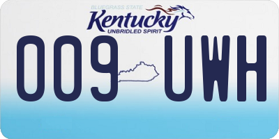 KY license plate 009UWH