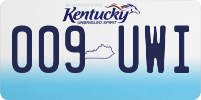 KY license plate 009UWI