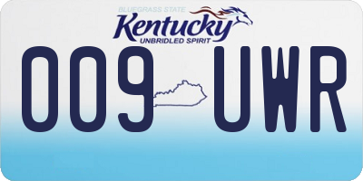 KY license plate 009UWR