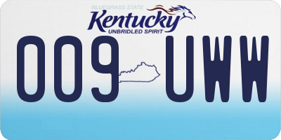 KY license plate 009UWW