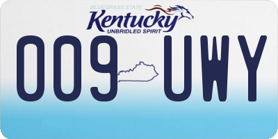 KY license plate 009UWY
