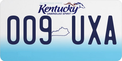 KY license plate 009UXA