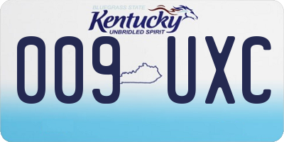 KY license plate 009UXC