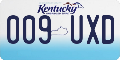 KY license plate 009UXD