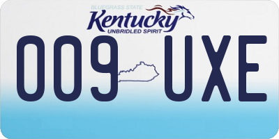 KY license plate 009UXE