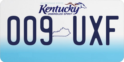KY license plate 009UXF
