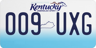 KY license plate 009UXG