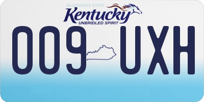 KY license plate 009UXH
