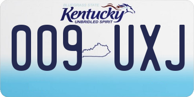 KY license plate 009UXJ