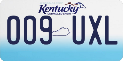 KY license plate 009UXL