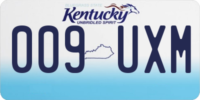KY license plate 009UXM