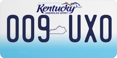 KY license plate 009UXO