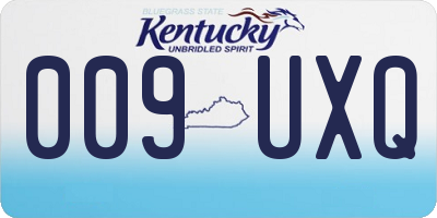 KY license plate 009UXQ