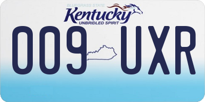 KY license plate 009UXR