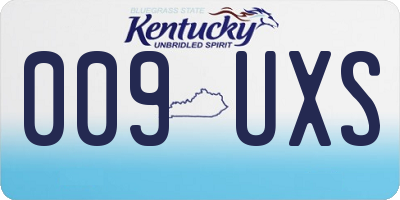 KY license plate 009UXS