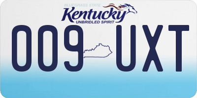 KY license plate 009UXT