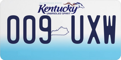 KY license plate 009UXW