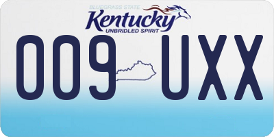 KY license plate 009UXX