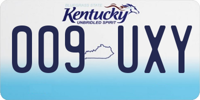 KY license plate 009UXY
