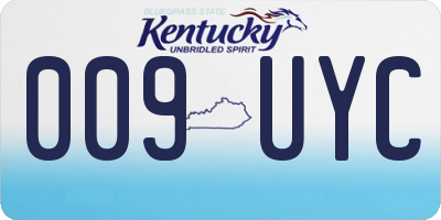 KY license plate 009UYC