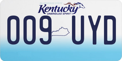 KY license plate 009UYD