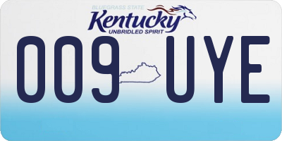 KY license plate 009UYE