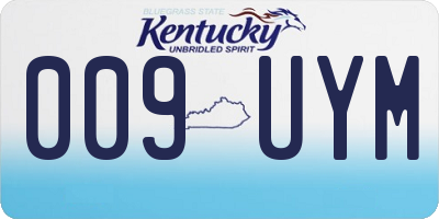 KY license plate 009UYM