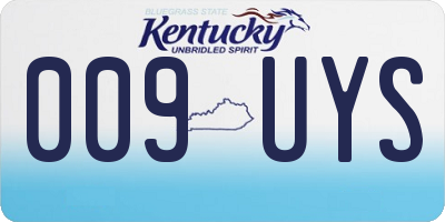 KY license plate 009UYS