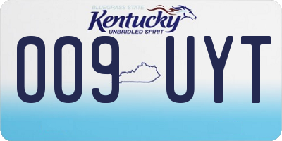 KY license plate 009UYT