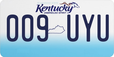 KY license plate 009UYU