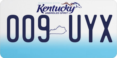 KY license plate 009UYX