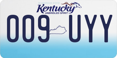 KY license plate 009UYY