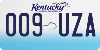 KY license plate 009UZA