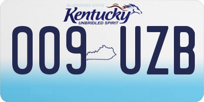 KY license plate 009UZB