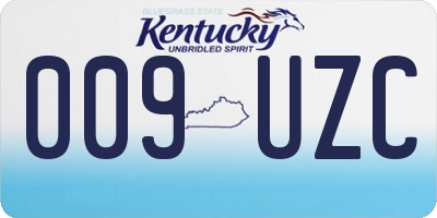 KY license plate 009UZC