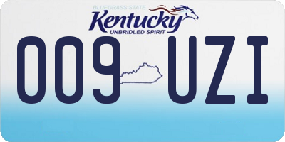 KY license plate 009UZI
