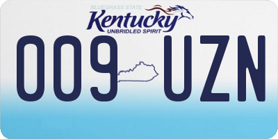 KY license plate 009UZN