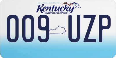 KY license plate 009UZP