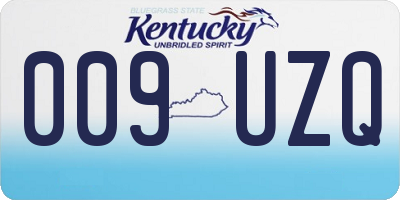 KY license plate 009UZQ