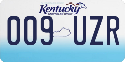 KY license plate 009UZR