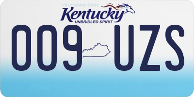 KY license plate 009UZS