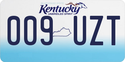 KY license plate 009UZT